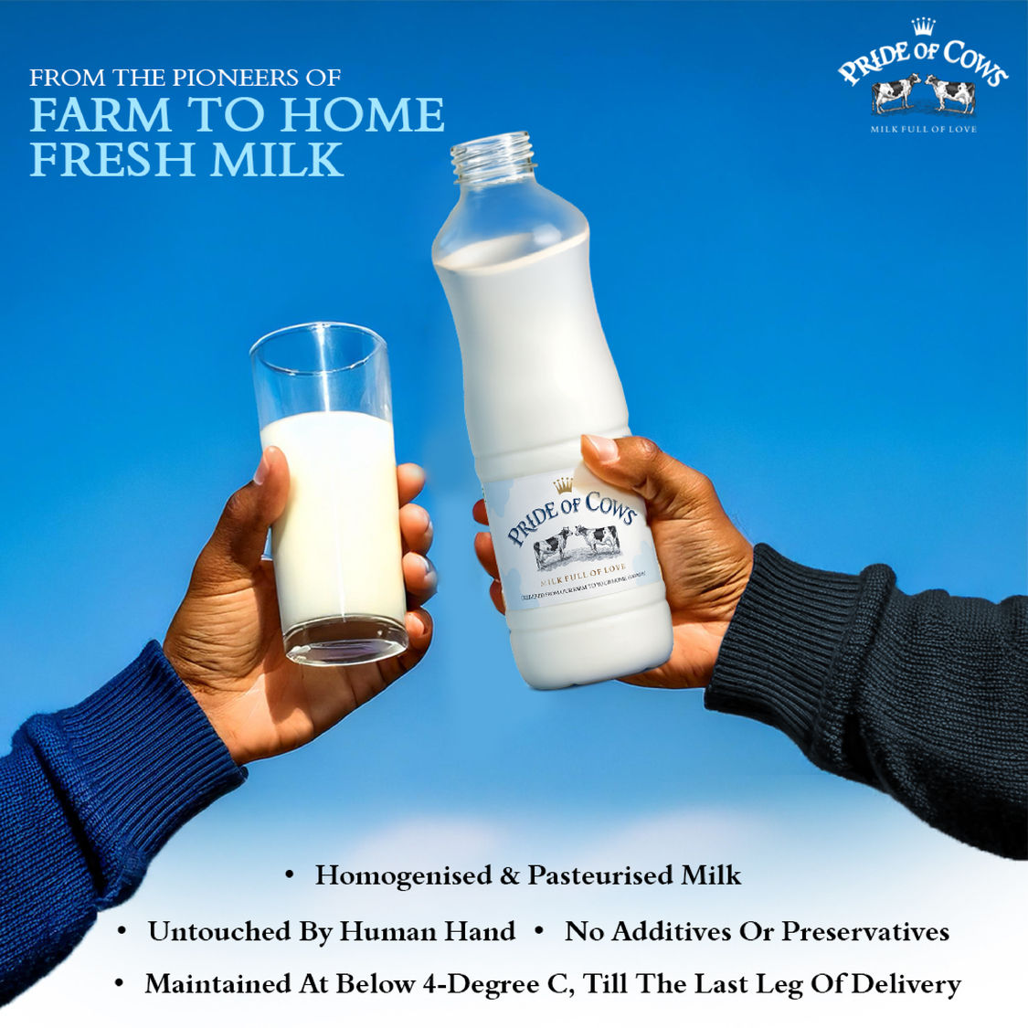Pride of Cows Farm Fresh Milk | Plastic Bottle