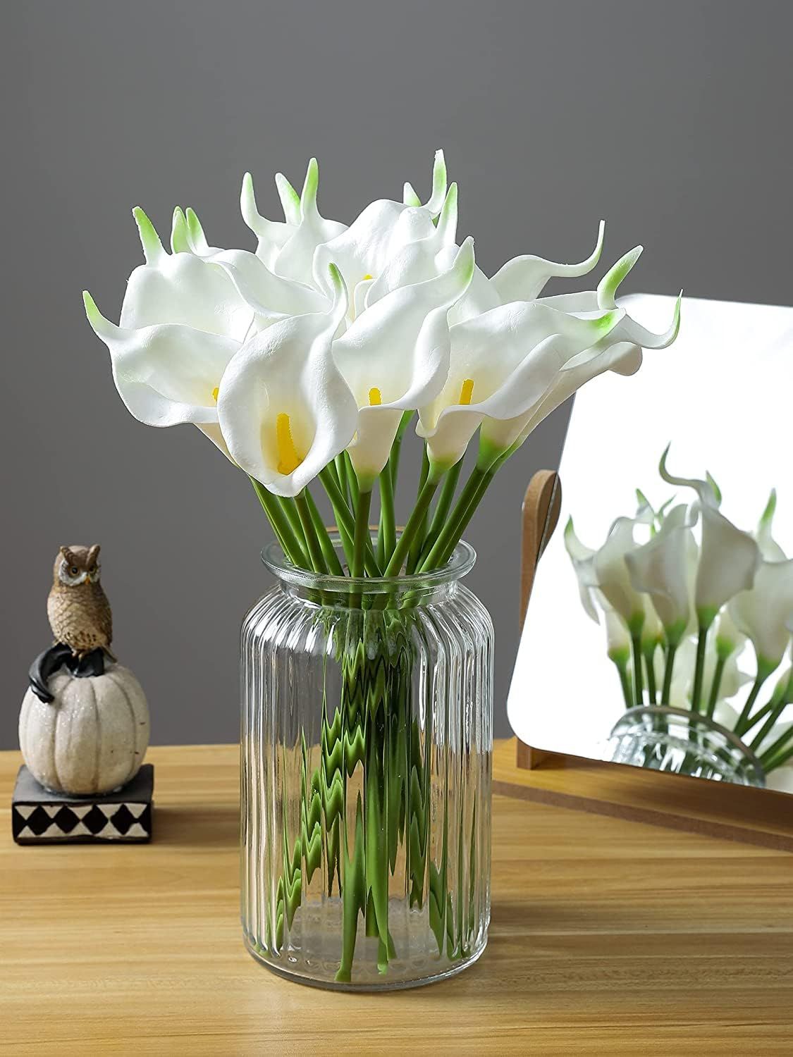 Tied Ribbons 10 Pcs Artificial Calla Lily Flowers Bunch
