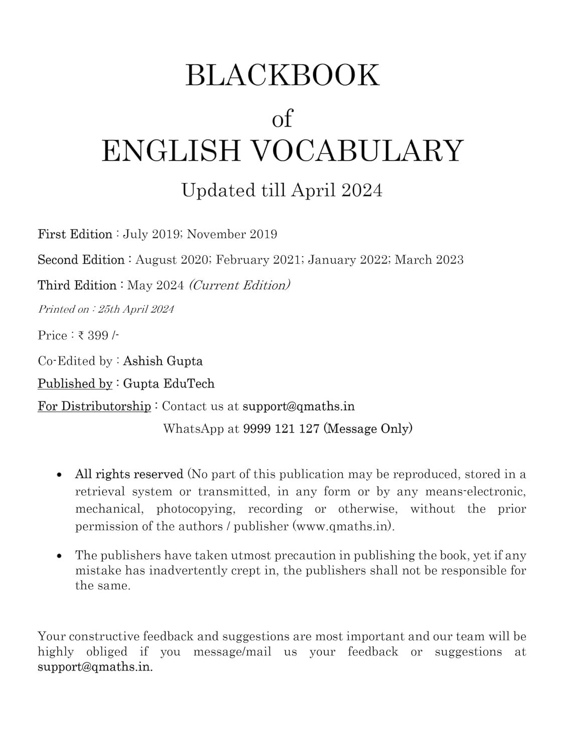 BlackBook of English Vocabulary May 2024 by Nikhil Gupta