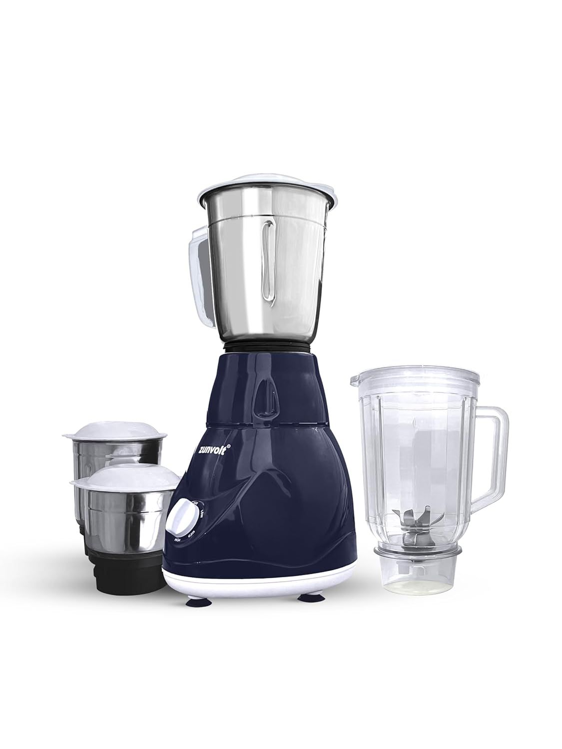 ZunVolt 500 Watt Premium MGX 500 Mixer Grinder | 4 Jars | Ink Blue |