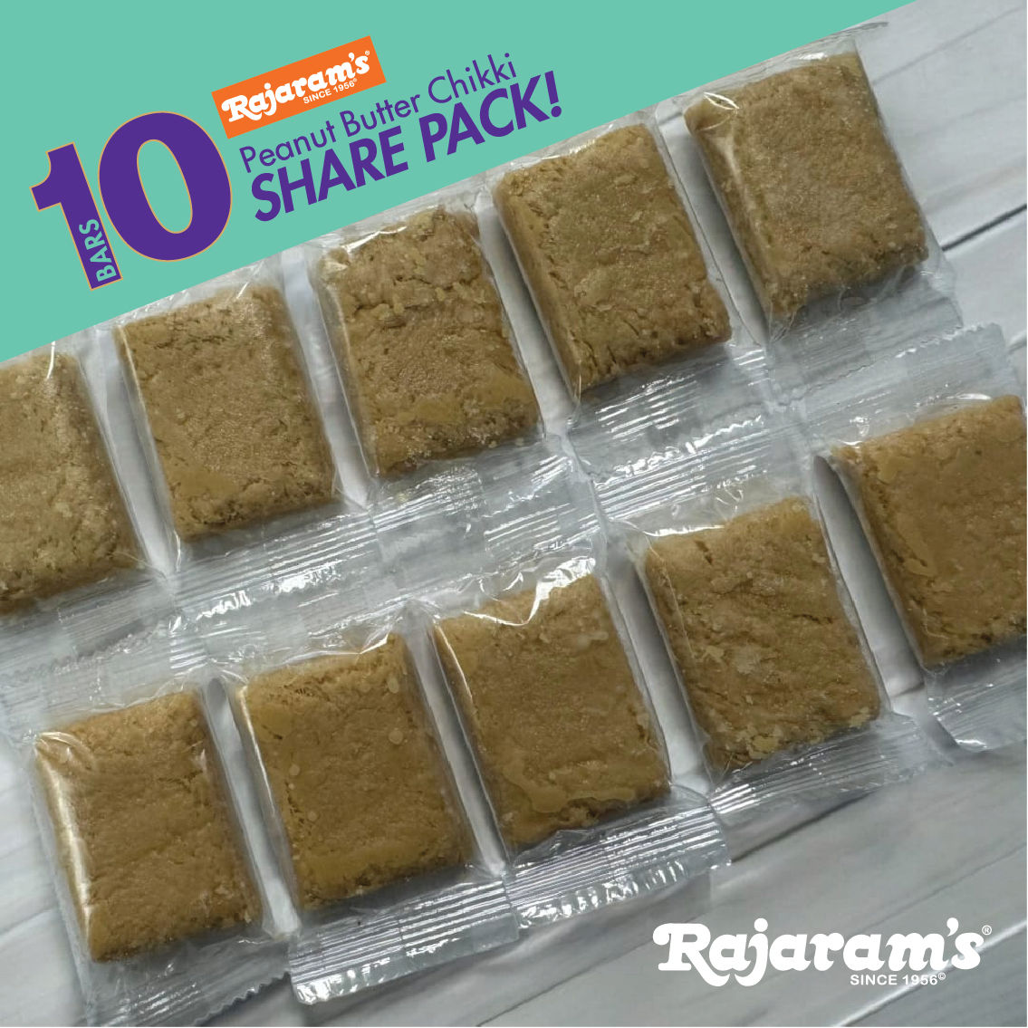 Rajaram's Peanut Butter Chikki | Share Pack of 10 180 g Combo