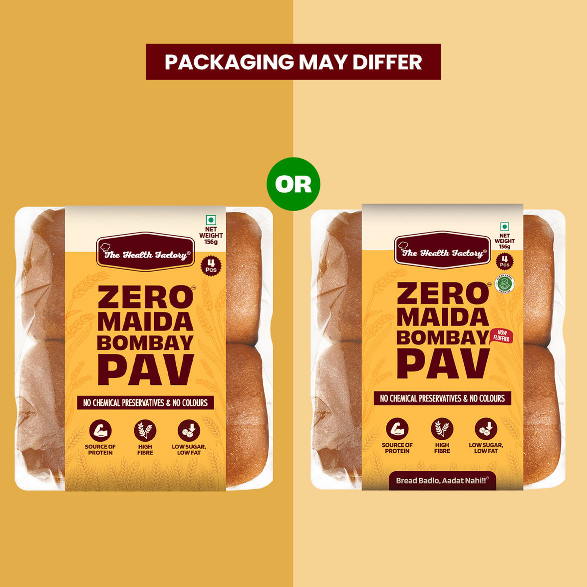 The Health Factory Zero Maida Bombay Pav- Whole Wheat(1pc) & Coriander Leaves(1pc) Combo