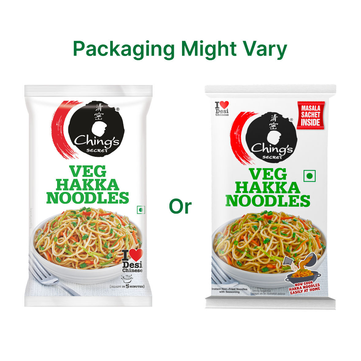 Ching'S Secret Veg Hakka Noodles, Cooks In 5-7 Mins, Just Soak & Drain(140gms) & Ching'S Secret Veg Hakka Noodles, Cooks In 5-7 Mins, Just Soak & Drain(190gms) Combo