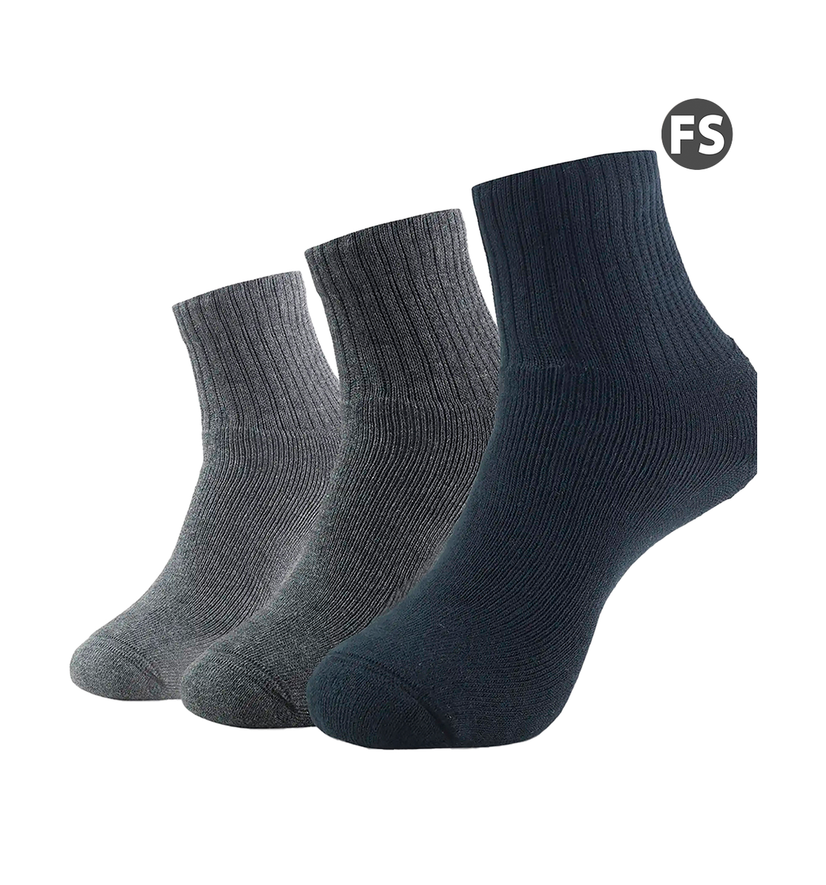 Jockey 7036 Men's Compact Cotton Terry Ankle Length Socks|PO3 | Multi Colour-FS