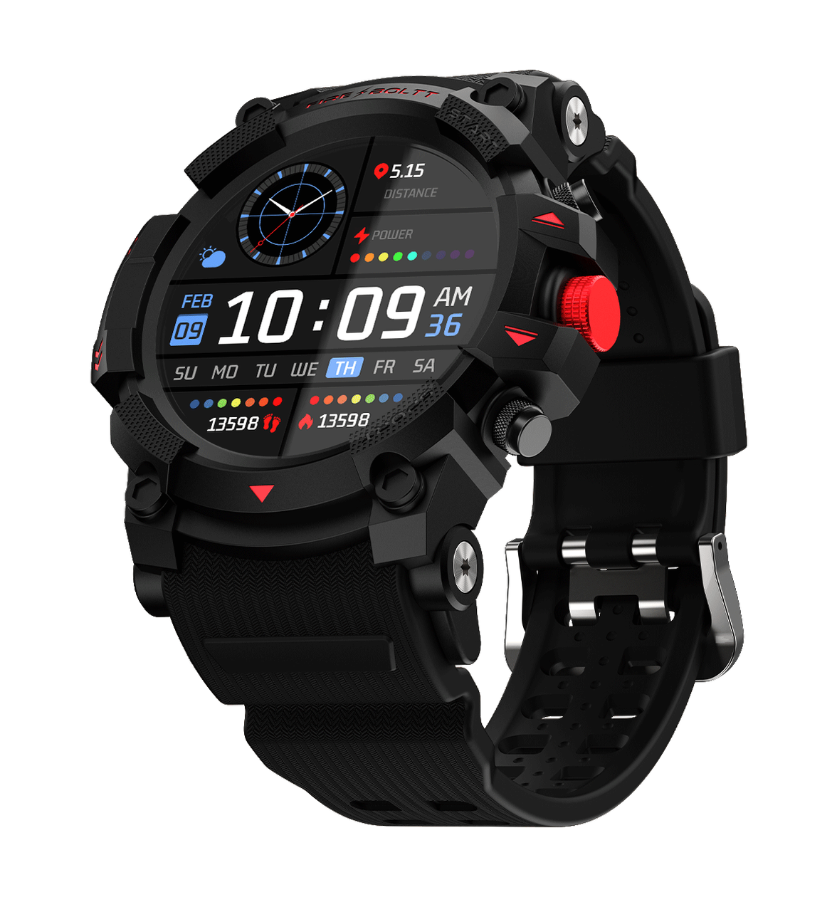 Fire-Boltt Expedition Smartwatch | 1.39" Display | BT Calling - Black