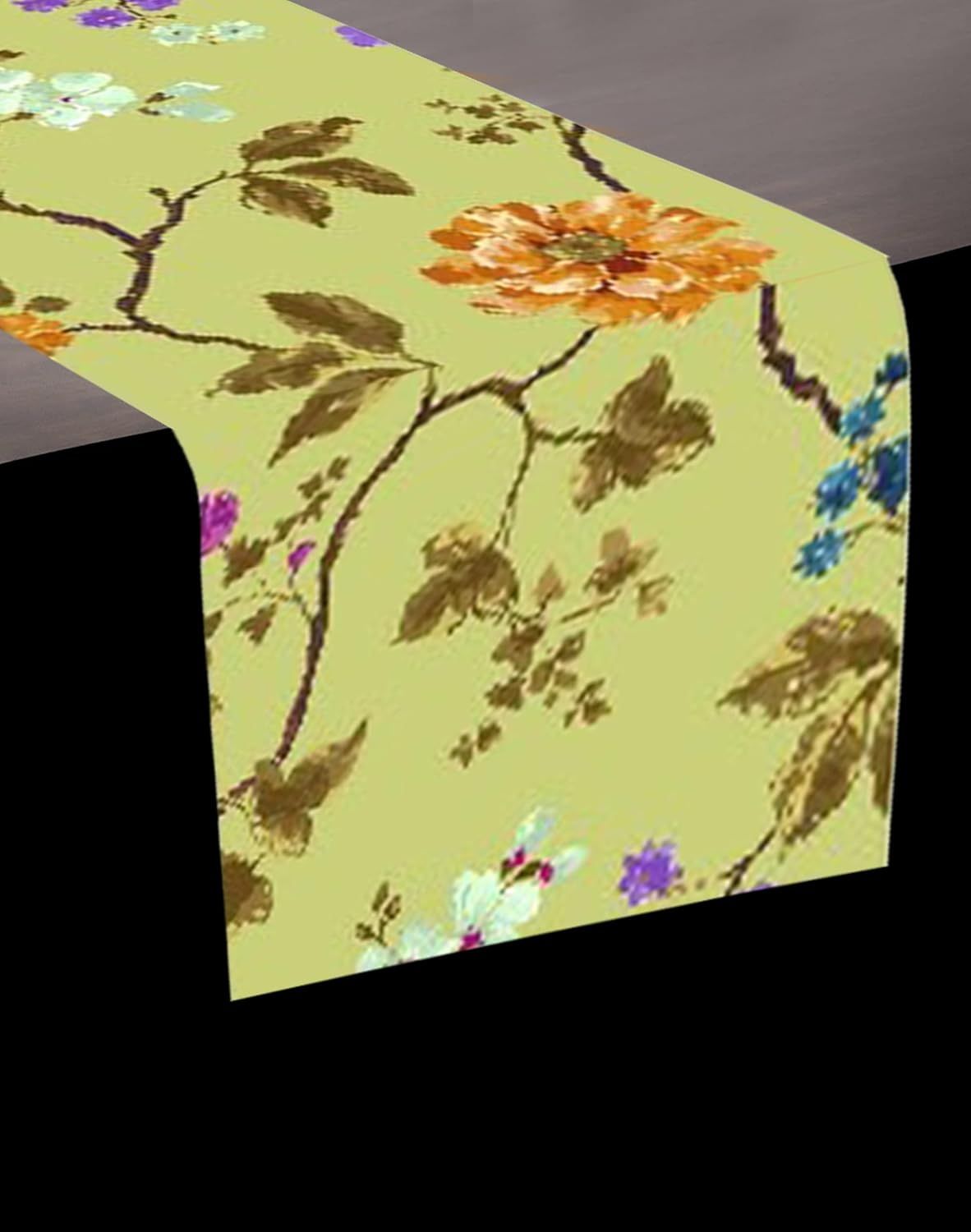Lushomes Table Runner - Printed Flower | Cotton | 13 x 72 inch | Rectangular