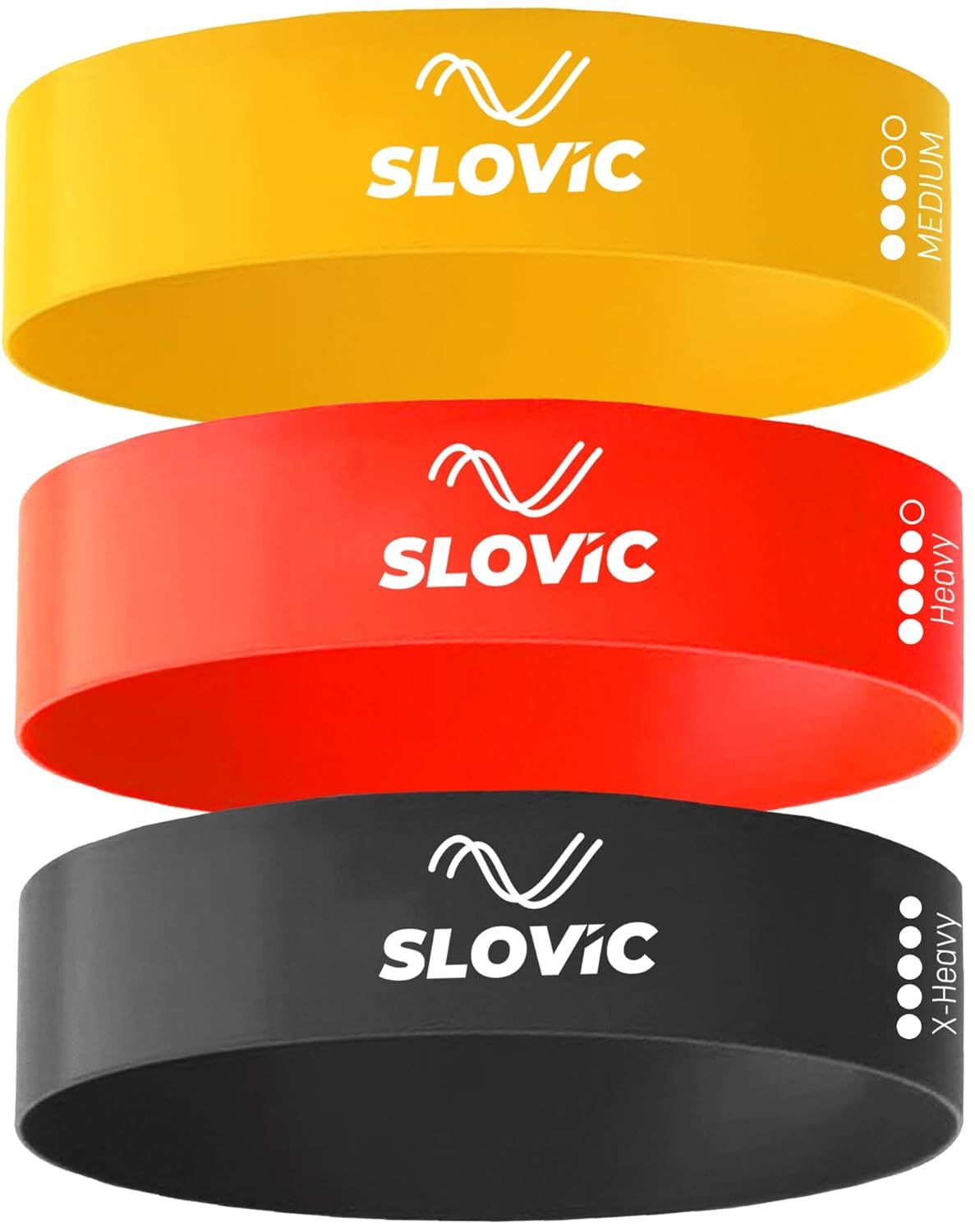 Slovic Resistance Loop Bands 100% Natural Latex Exercise | Bands For Full Body Exercises (Set Of 3)