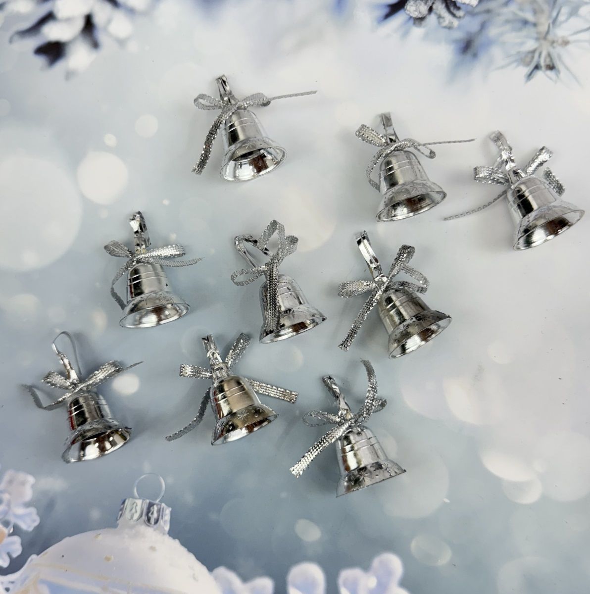 Gullak 2.5 cm 9 pcs Bell In Card 24/Opp Silver