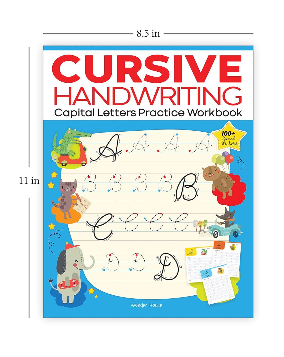 Cursive Handwriting Word Family Level 1 Practice Workbooks for Children (Set of 4 Books)