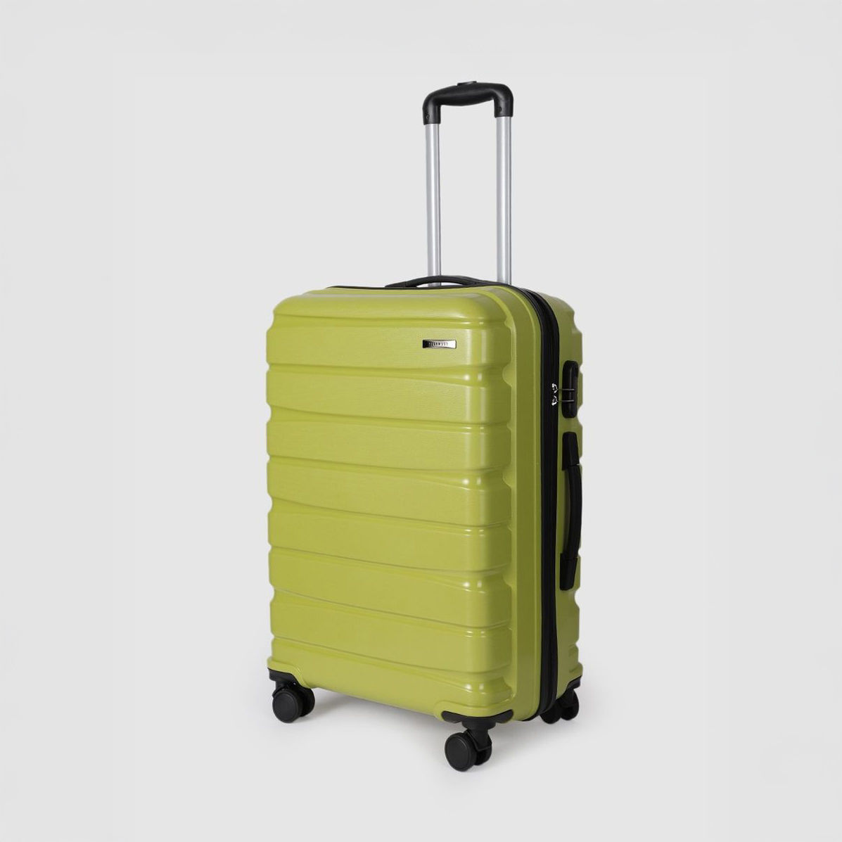 Teakwood Textured ABS 40 L Retractable Hard Luggage Trolley Bag | Lime Green - L and M