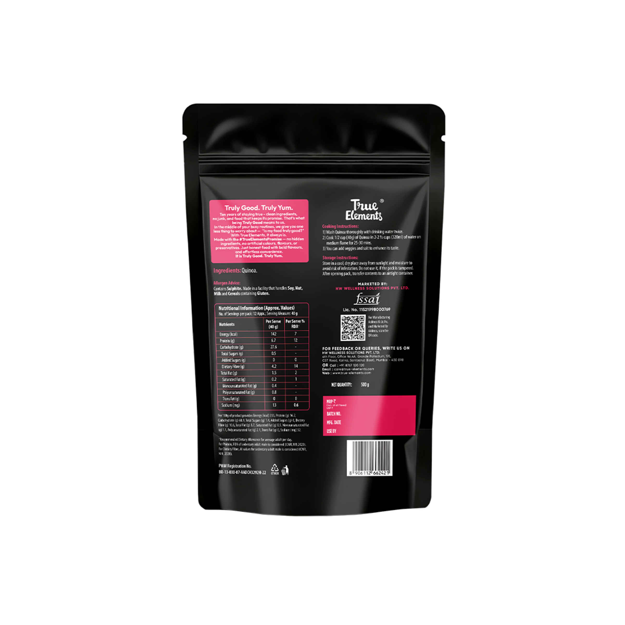 True Elements Wholegrain premium Quinoa | Gluten Free Quinoa Seeds | 6.7g Protein - Image 4