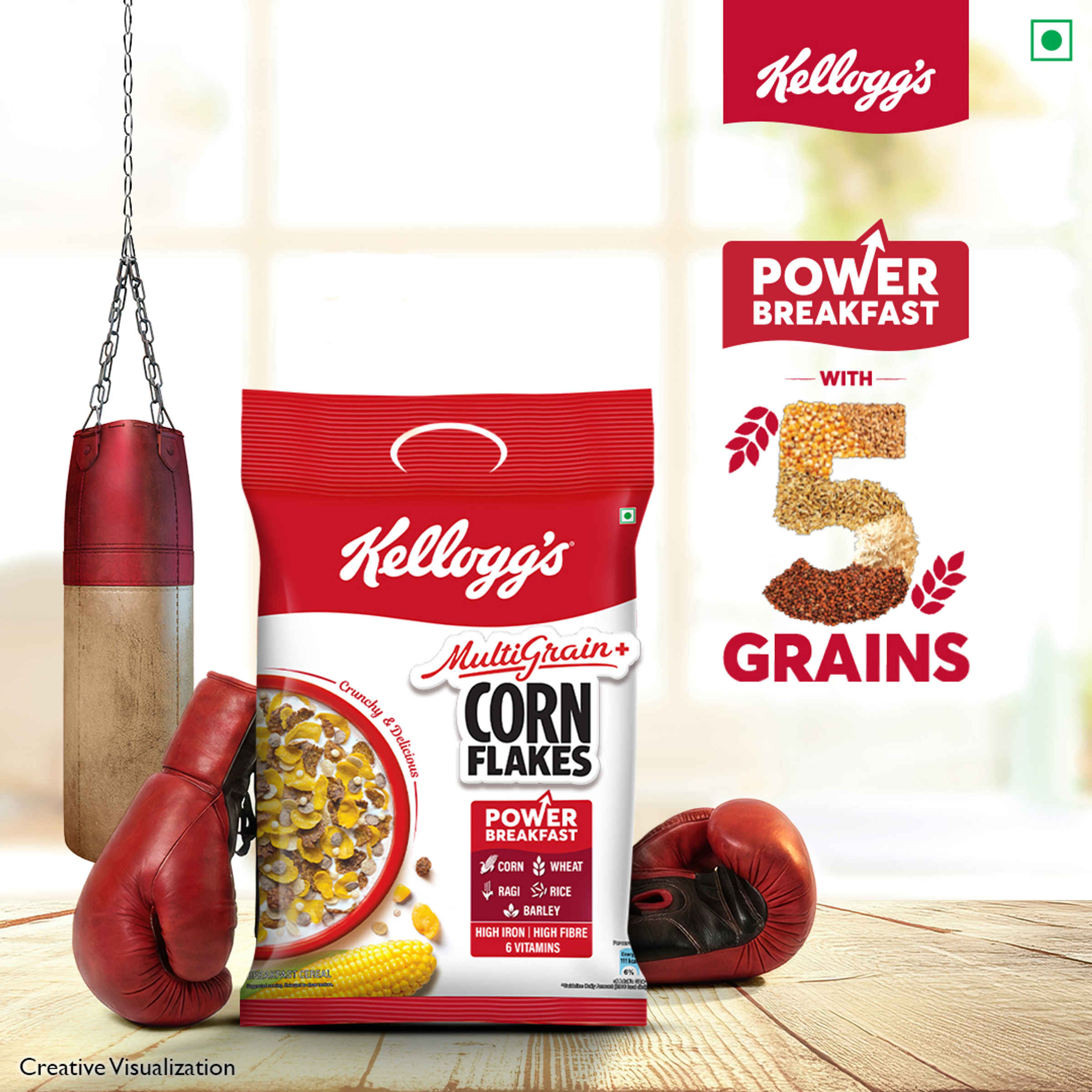 Kellogg's Multigrain Plus Corn Flakes | Power of 5 Grains | 6 Vitamins - Image 6