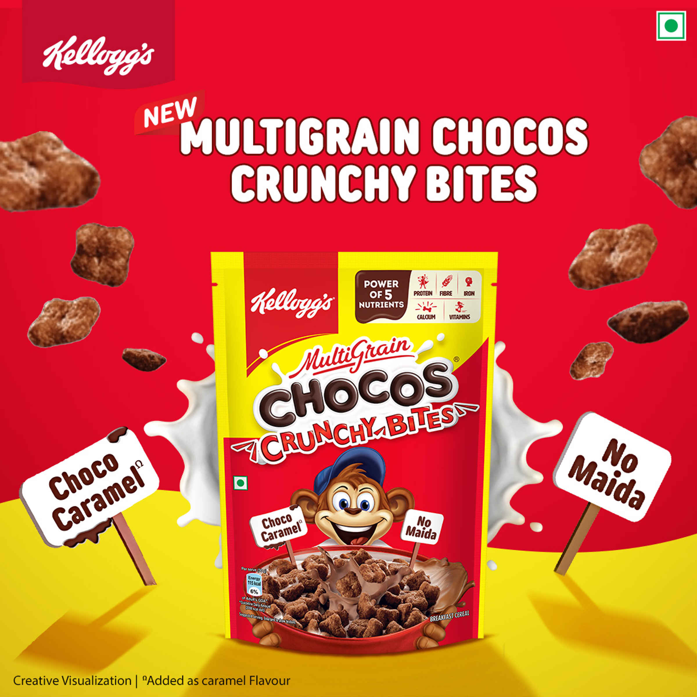 Kellogg's Multigrain Chocos Crunchy Bites | Source of Calcium & Fibre, High in Protein - Image 10