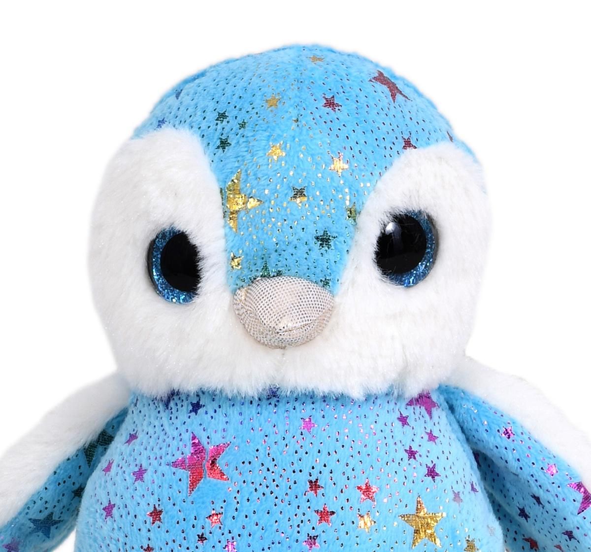 Mirada Blue Foil Glitter Eye Penguin Soft Toy - 18Cm