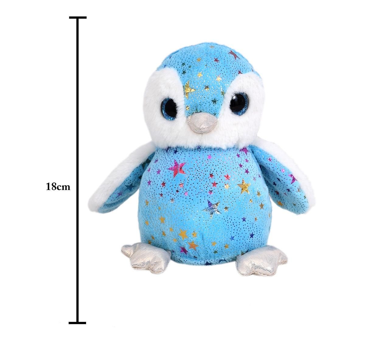 Mirada Blue Foil Glitter Eye Penguin Soft Toy - 18Cm