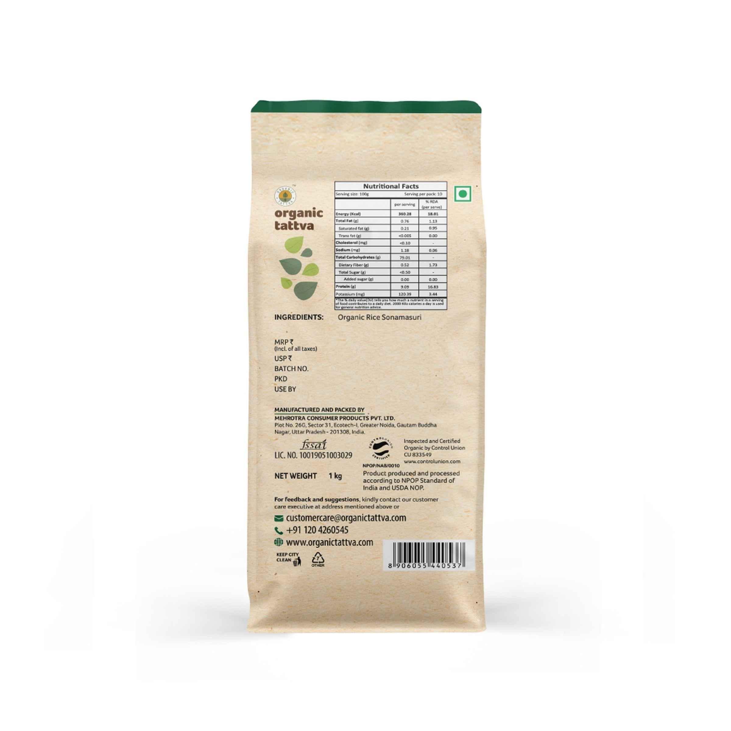 Organic Tattva Sonamasuri Rice White - Image 3
