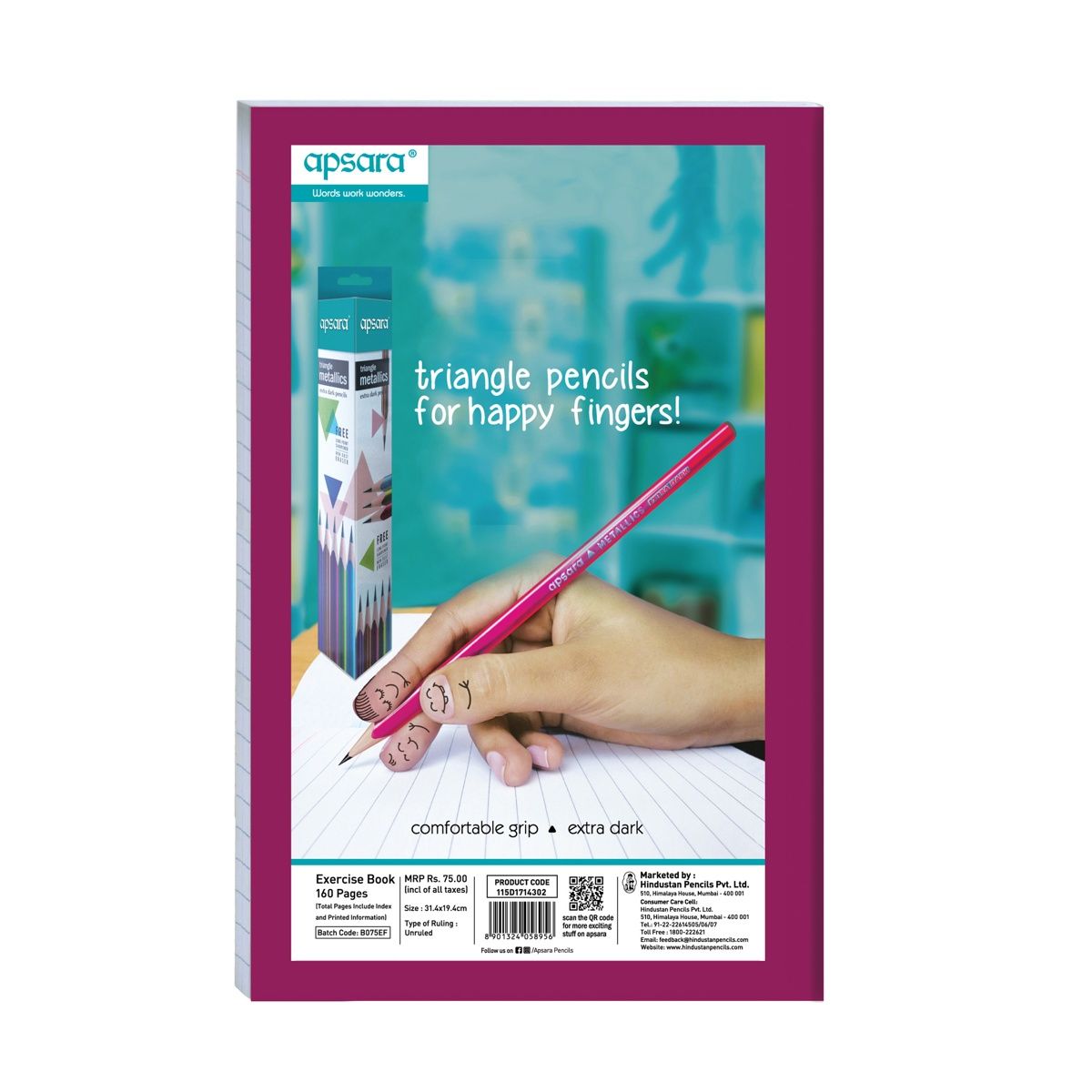 Apsara Ultraking Longbook | Kingsize Notebook| Assorted I 31.4 Cm x 19.4 Cm | 160 Pages
