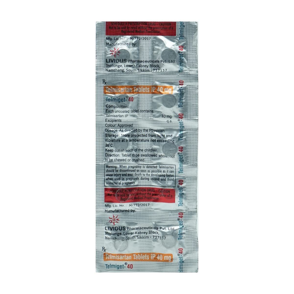 Telmiget-40 Tablets
