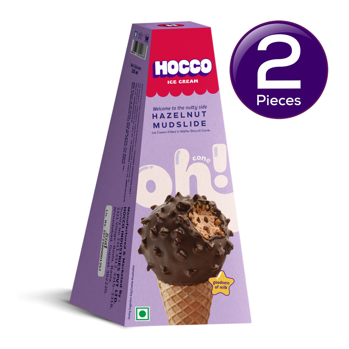 Hocco Hazelnut Mudslide Ice Cream Cone 135 ml Combo