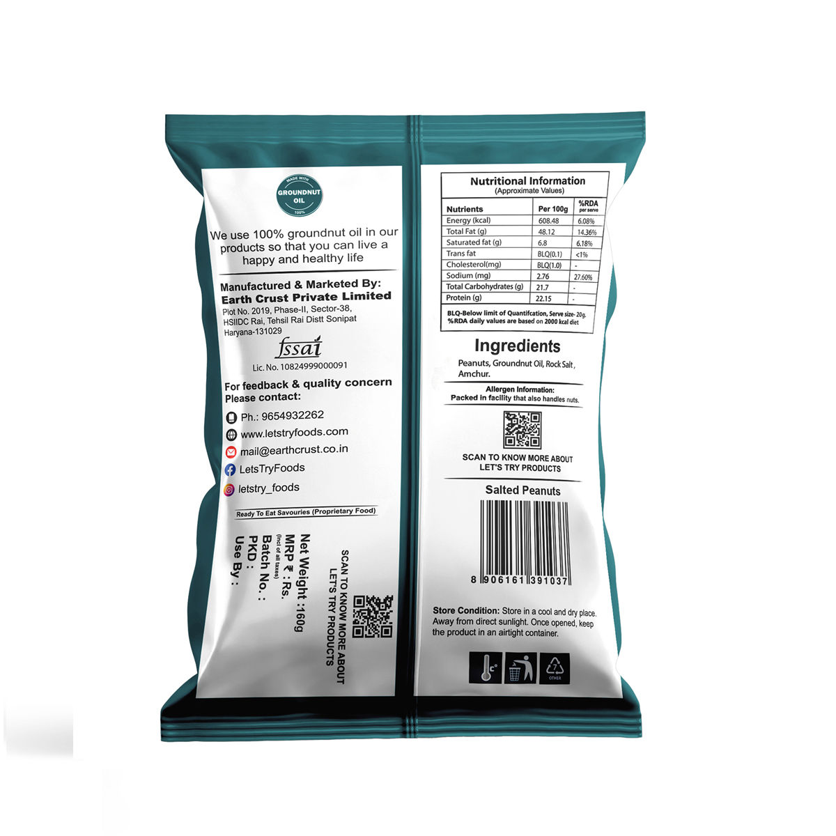 Let's Try Salted Peanuts 160 g Combo