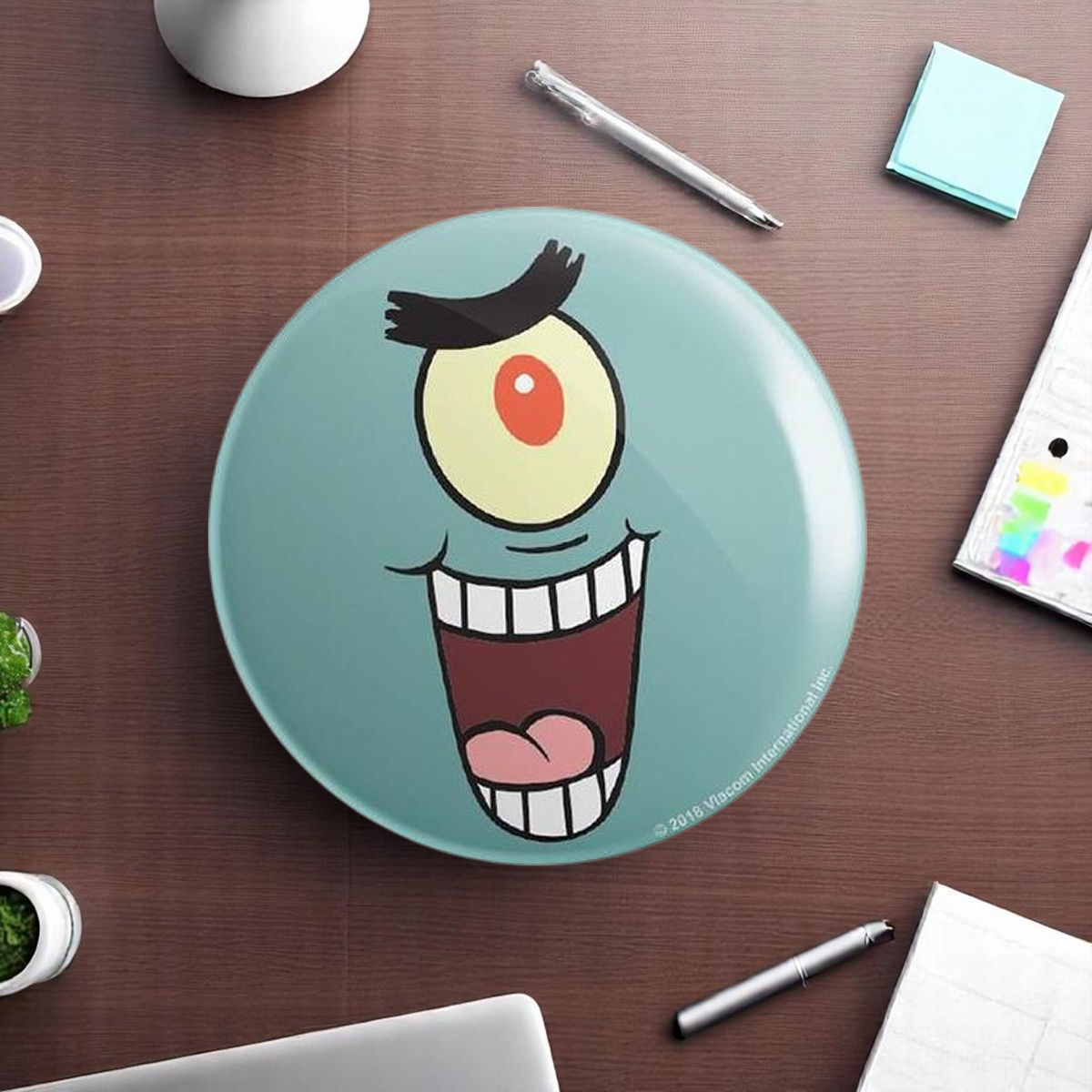 House Of Festivals Plankton- Face - Spongebob Squarepants Official Badge