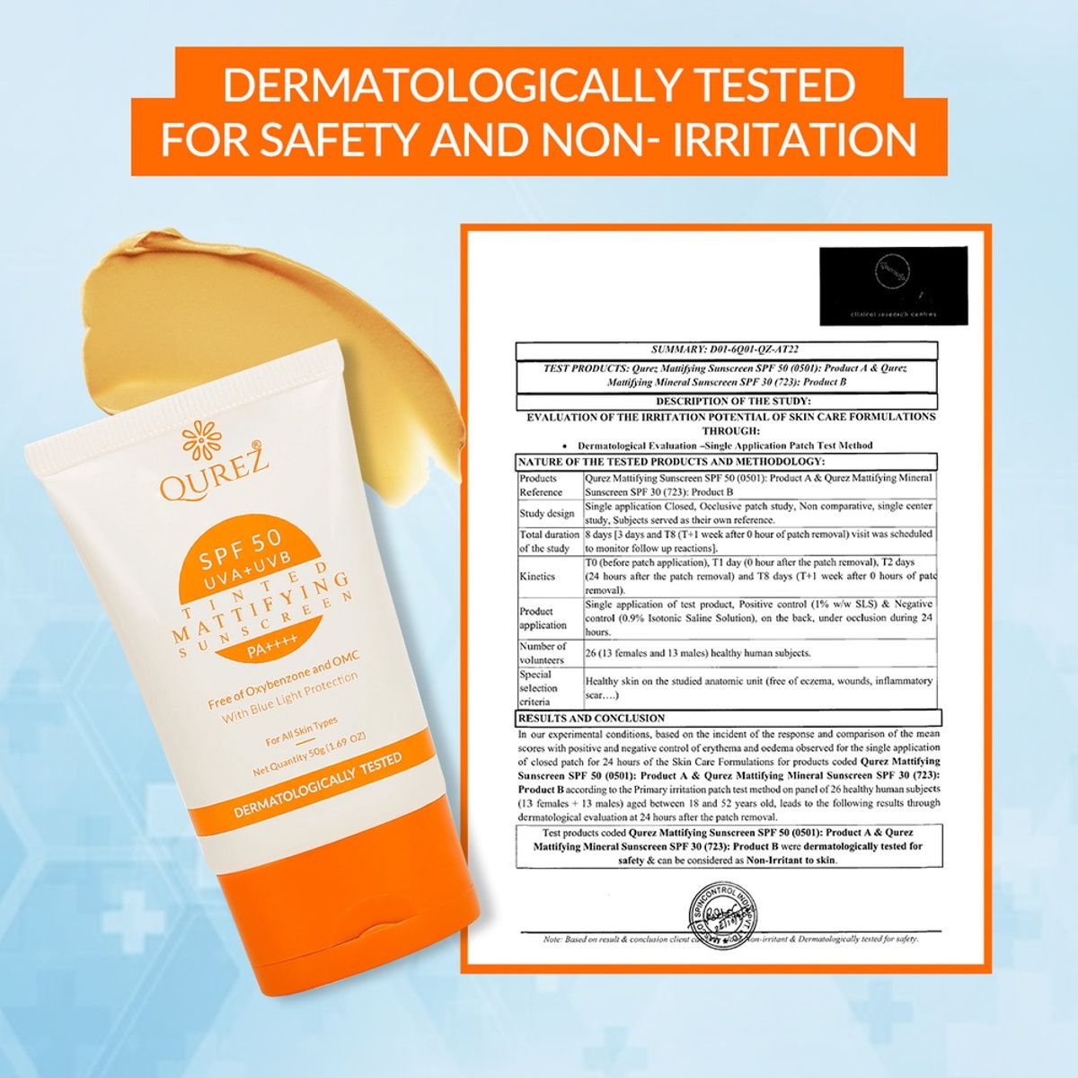 Qurez Tinted Mattifying Sunscreen SPF 50 PA++++ With Blue Light Protection
