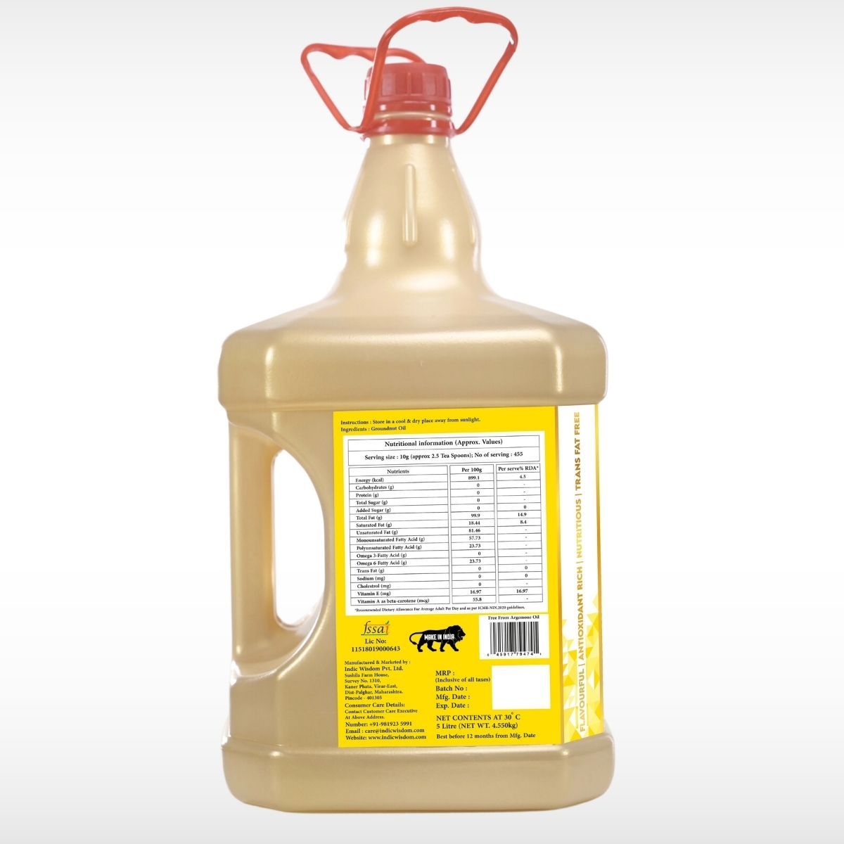Indic Wisdom Wood Pressed Groundnut Oil | Cold Pressed - Extracted on Wooden Churner