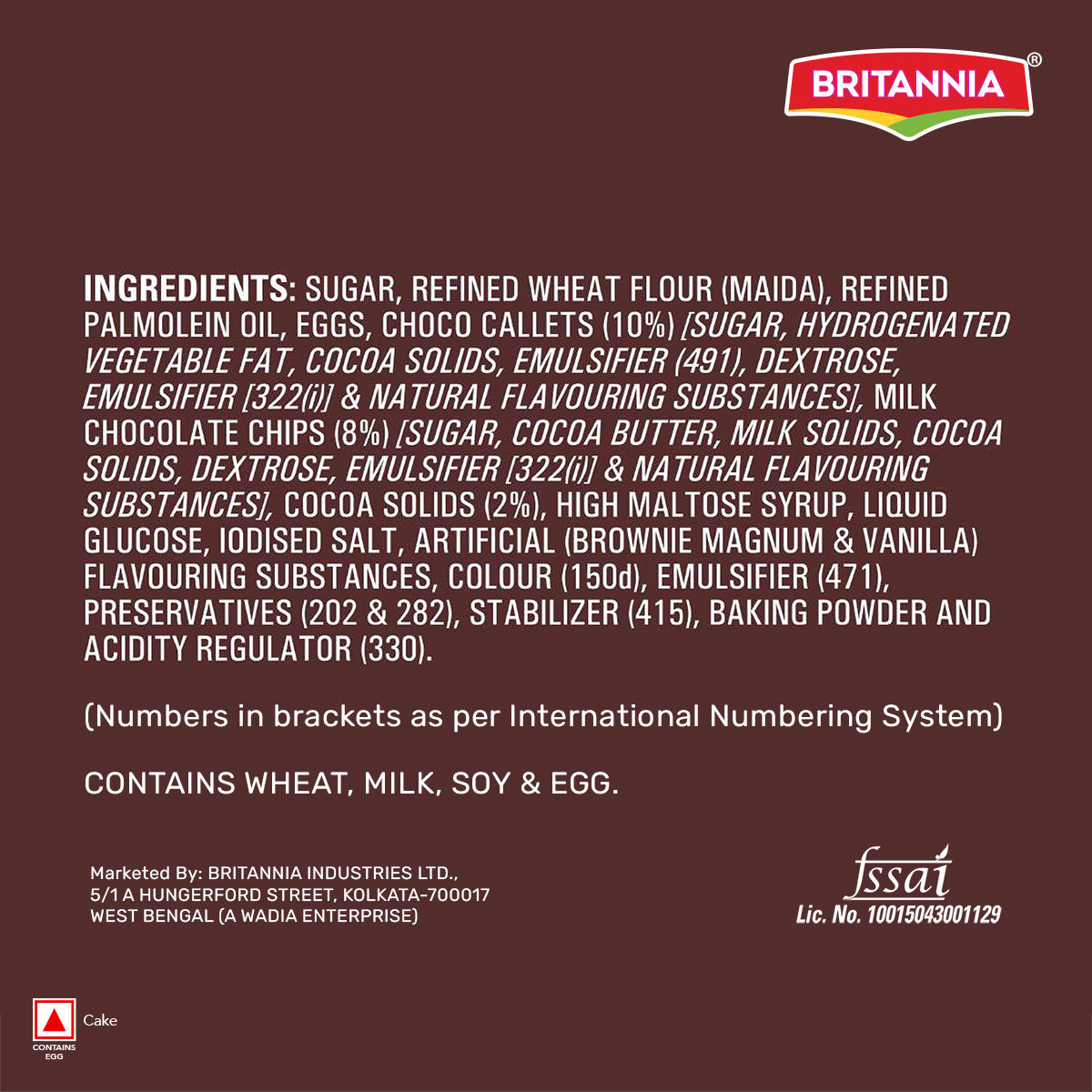 Britannia Fudge It Chocolate Brownie (With Egg) 120 g Combo