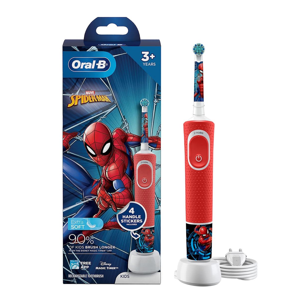 Oral - B Kids Spiderman Rechargeable Rotating Electric Toothbrush For | Multicolour