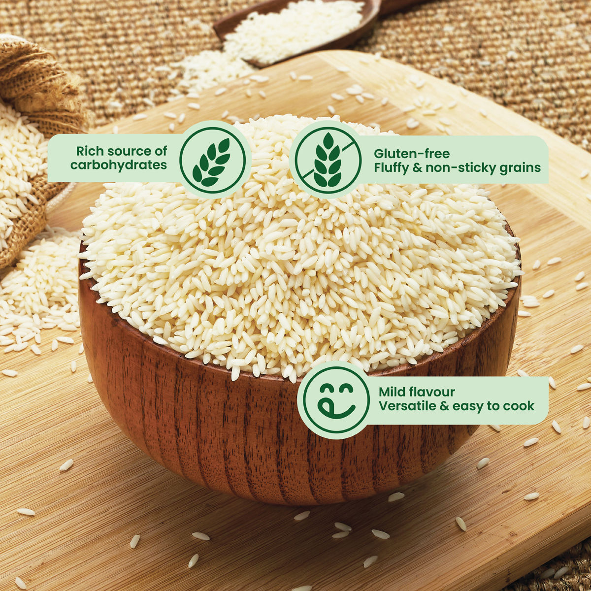 Daily Good Kurnool Sona Masoori Steam Rice(5kg) & Daily Good Unpolished Moong Dal(500gms) Combo