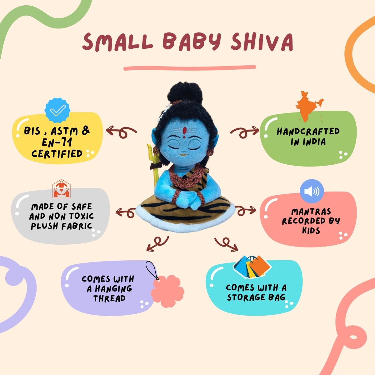 Panda's Box Mantra Chanting Baby Shiva | Small- 20 cm