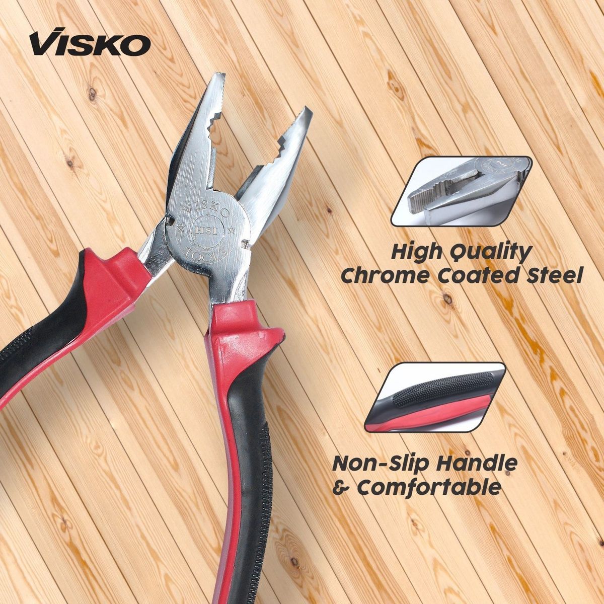 Visko 814 Hand Tools Combo With Plier | Wrench | Hammer | Spanner | Hand Tool Kit 4 Tools