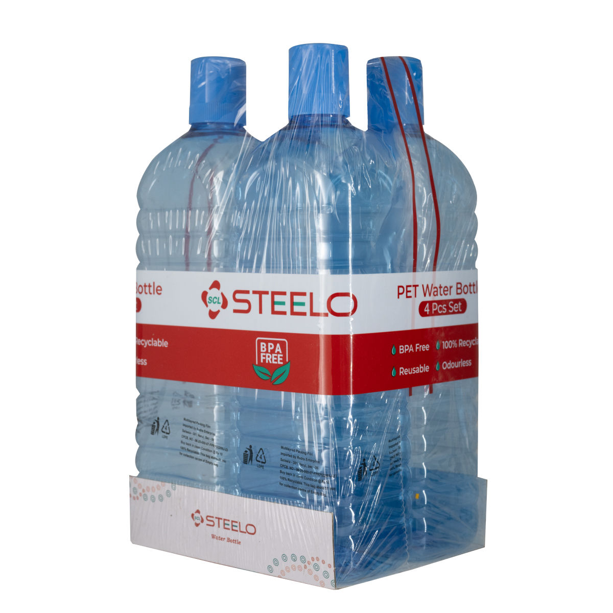 Steelo Jassi Bottle 900 Ml 1 set (4 Pcs ) - Assorted