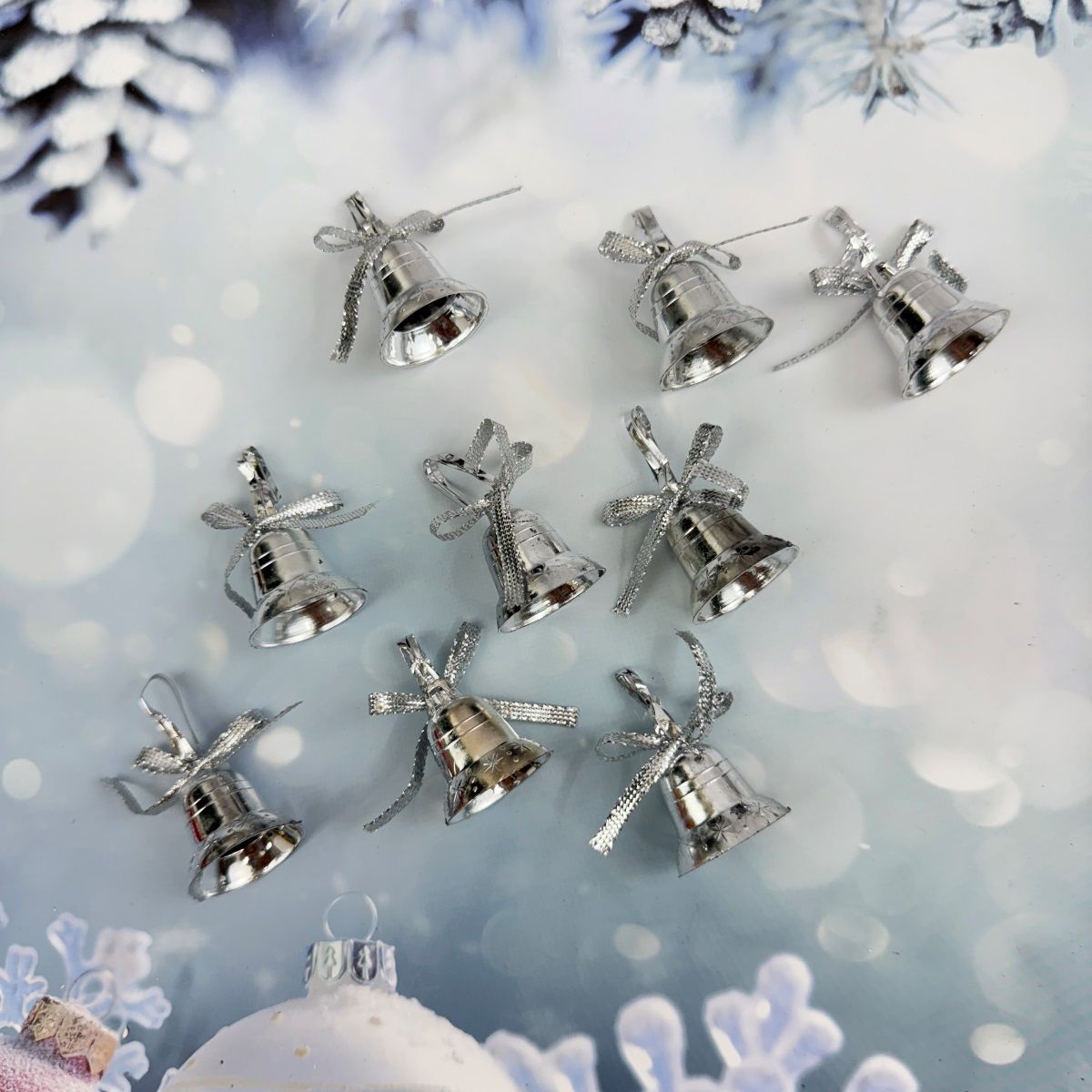 Gullak 2.5 cm 9 pcs Bell In Card 24/Opp Silver