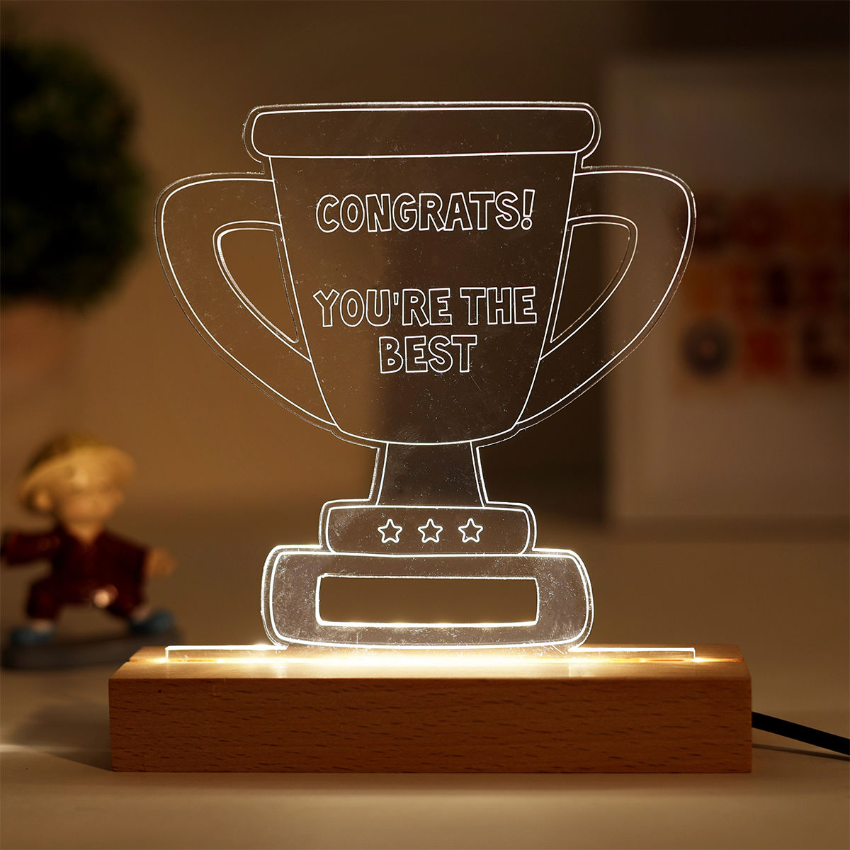 Happy Mail Led Award Trophy For Father's Day Gifting