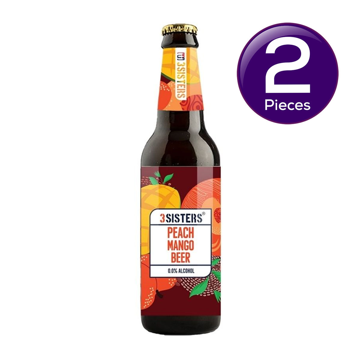 3 Sisters Non Alcoholic Beer - Peach Mango Flavour 330 ml X 2 Combo