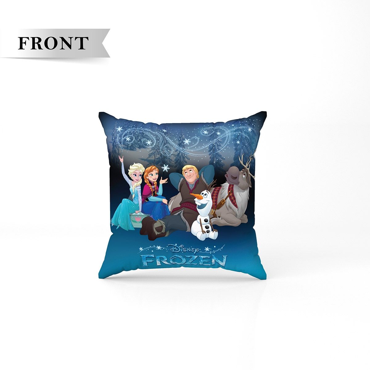 Sassoon Disney Frozen Reversible Printed Filled Cushion | Blue