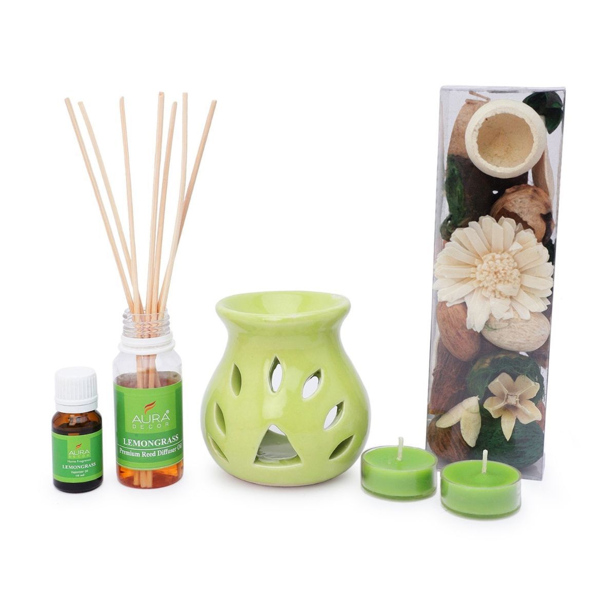 Auradecor Aromatheraphy Premium Gift Set With Potpourri & Reed Diffuser - Assorted