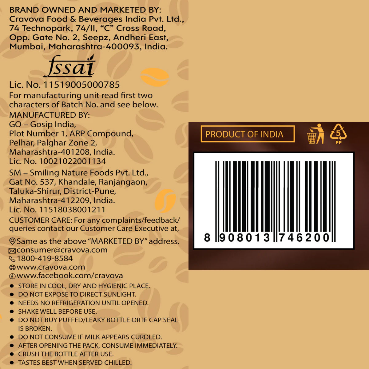 Cravova Frappe Cold Coffee 200 ml Combo