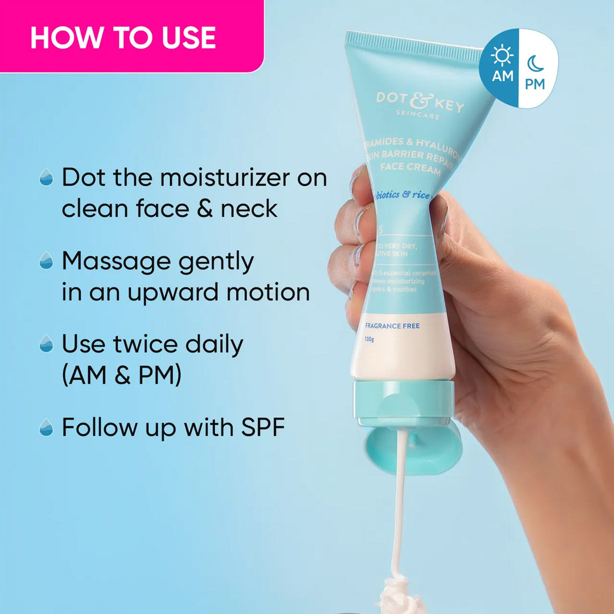 Dot & Key Ceramides & Hyaluronic Hydrating Face Cream For Dry Skin 100 ml Combo
