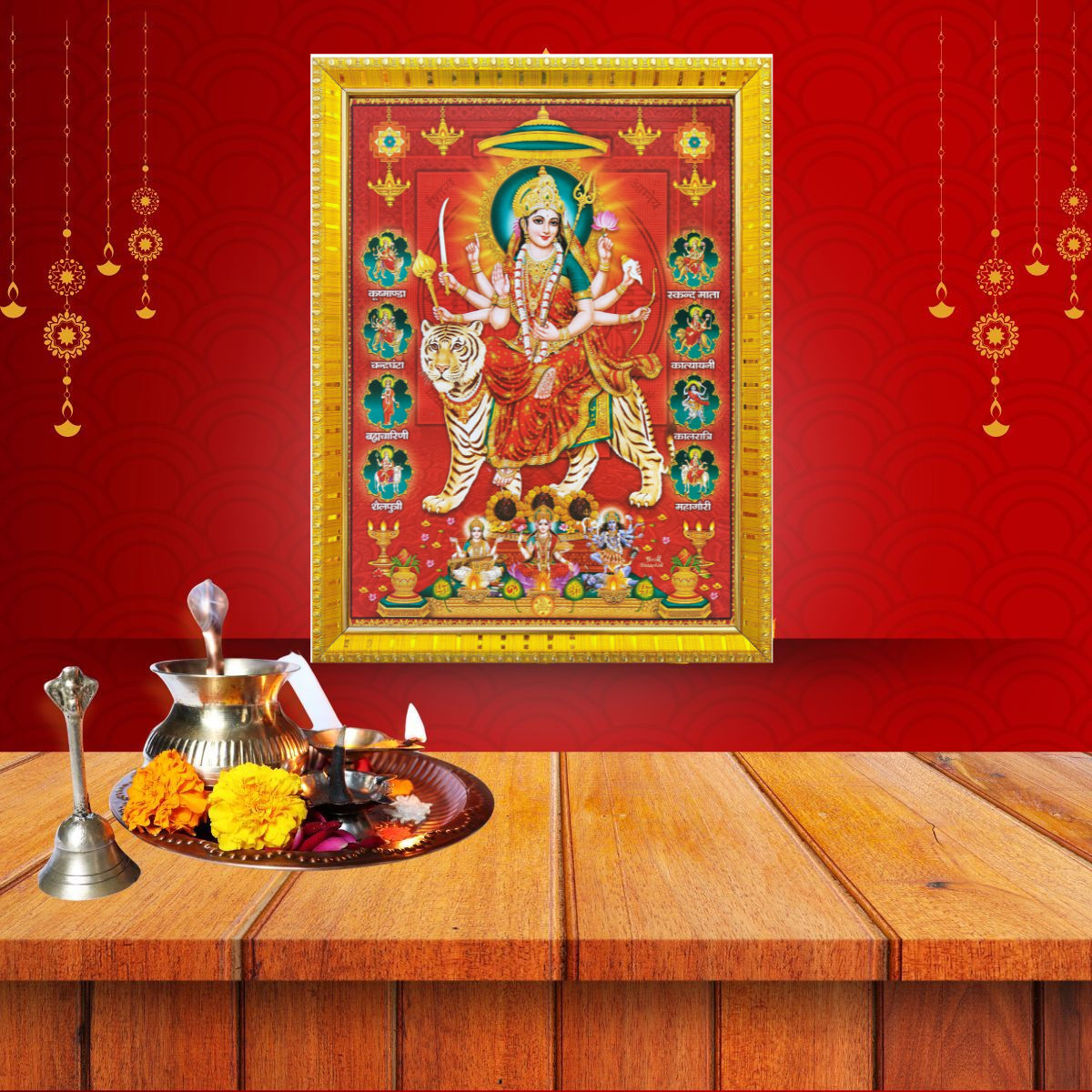 Divine Vibes Durga Photo by Aravi - Multicolor | 6 x 8 Inch