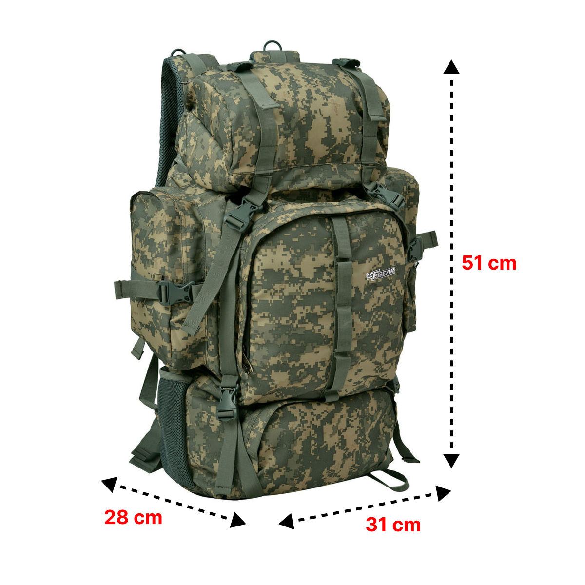 F Gear Unisex Polyester 50 L Rucksack | Camo