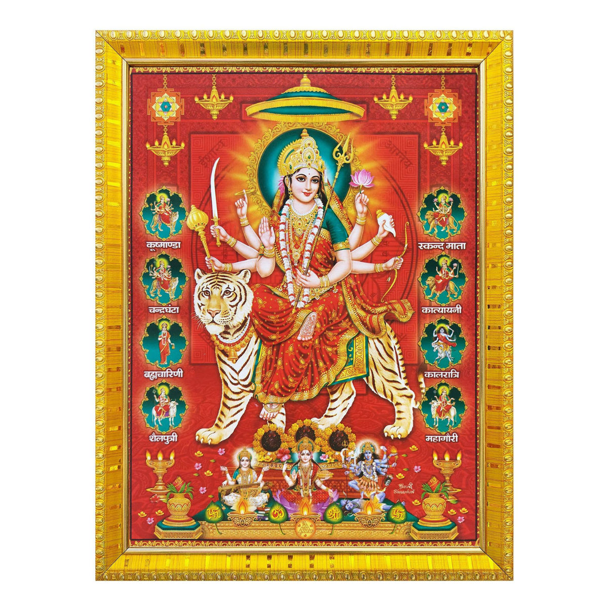Divine Vibes Durga Photo by Aravi - Multicolor | 6 x 8 Inch