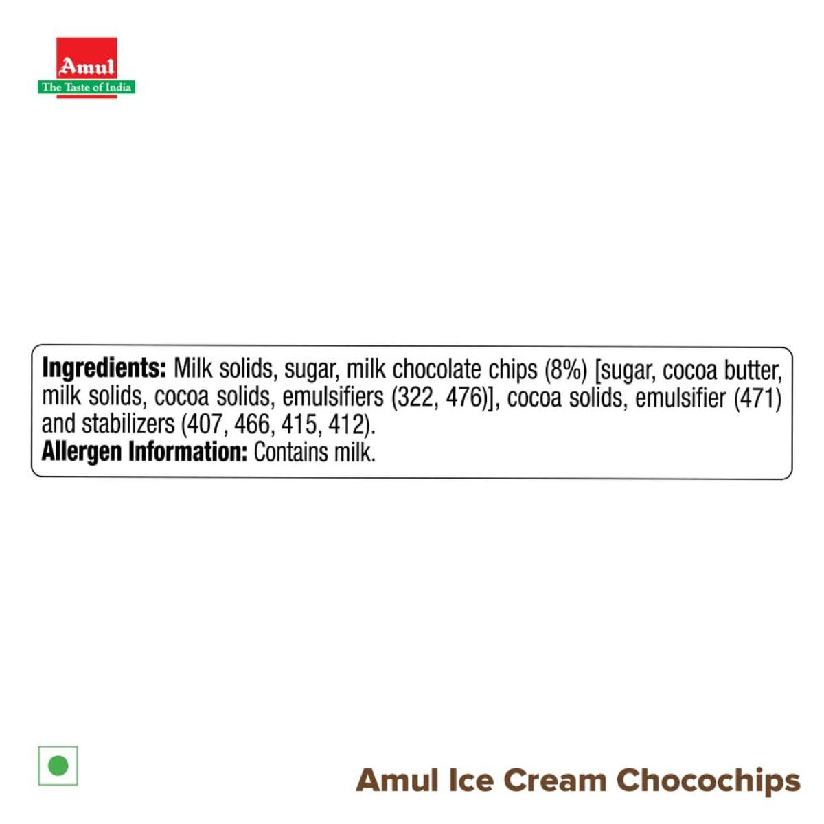 Amul Chocochip Ice Cream Tub 1 l Combo