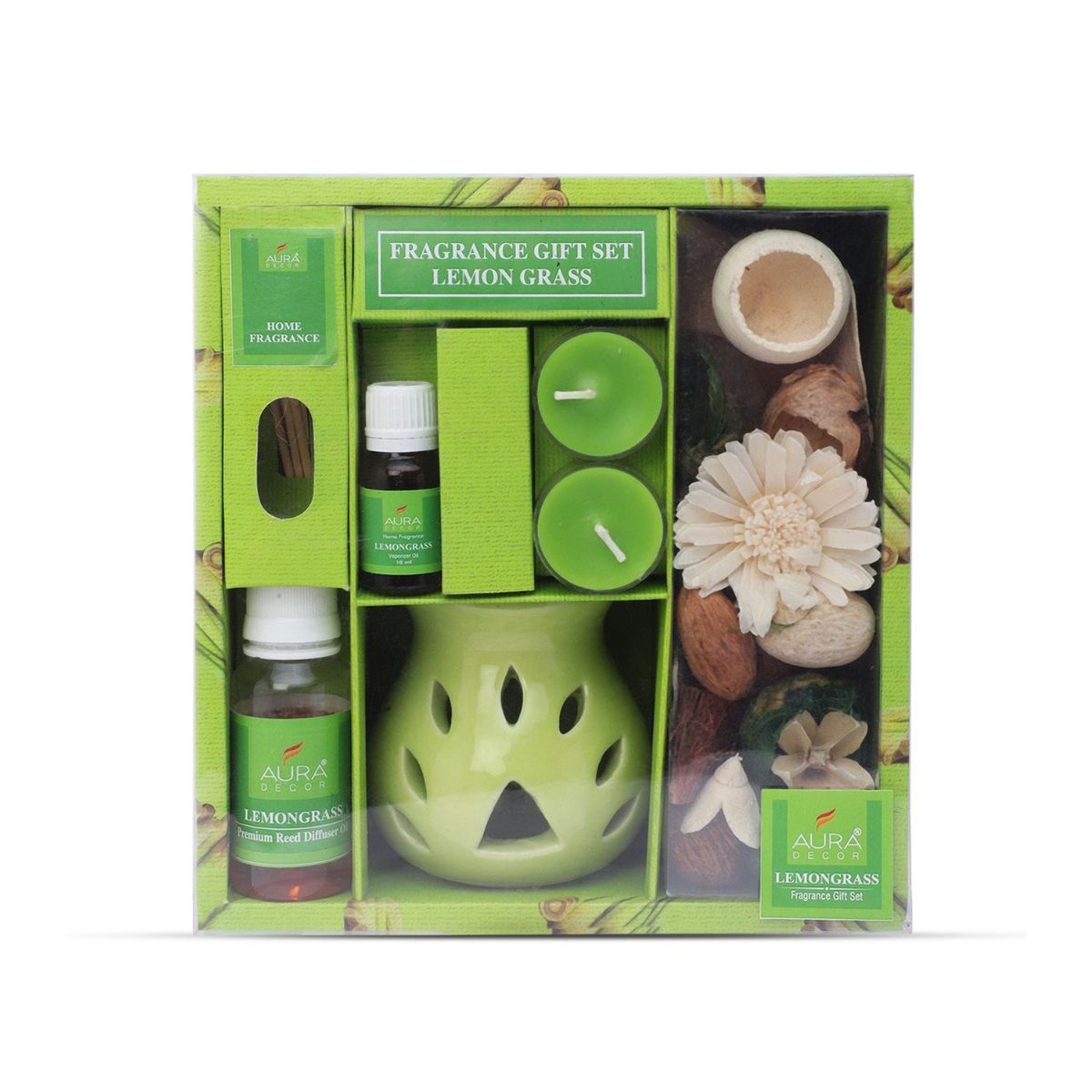 Auradecor Aromatheraphy Premium Gift Set With Potpourri & Reed Diffuser - Assorted
