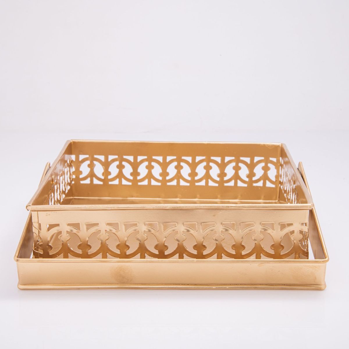 Gibox Metal Designer Set Of 4 Dry Fruit Jar With Tray