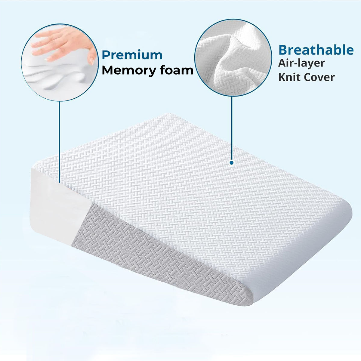 Trajectory Wedge Pillow | Memory Foam | Orthopedic Wedge Cushion For Back Support - Assorted