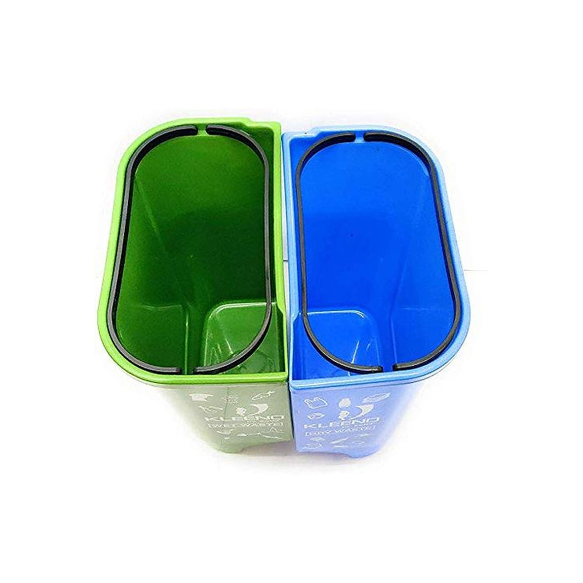 Cello Duo Plastic Step-On Pedal Dustbin for Wet and Dry Waste| | 35 Liters, Green and Blue