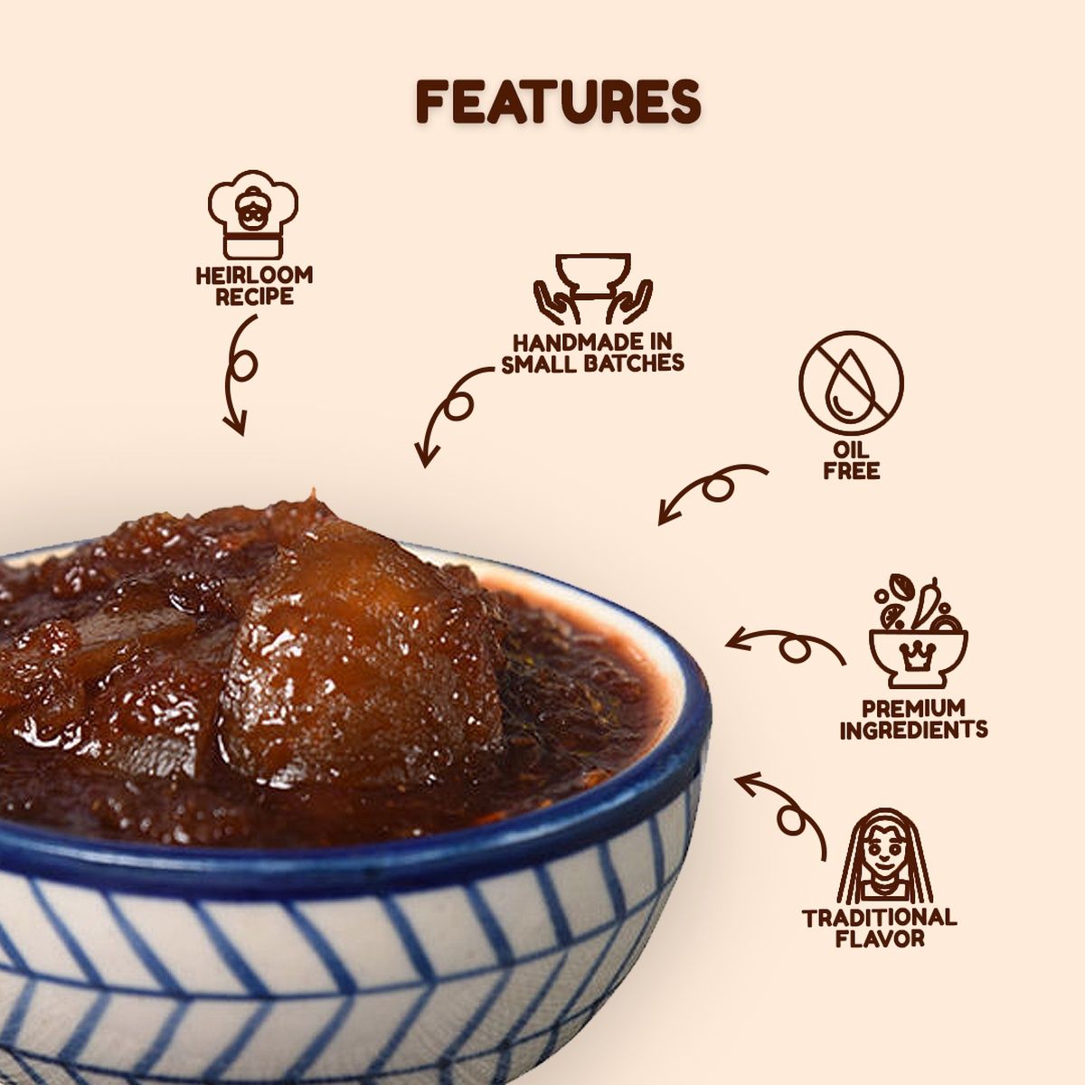 Being Bania Sweet Lemon Pickle with a flavor of Hing - Oil-free