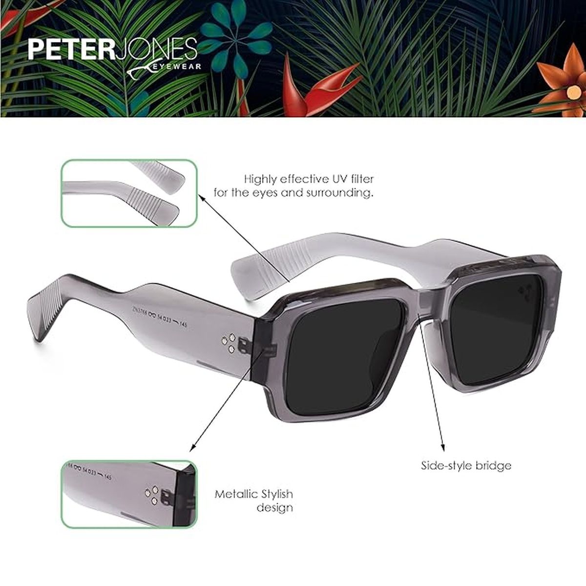 Peter Jones Unisex Sunglasses | Grey - One Size